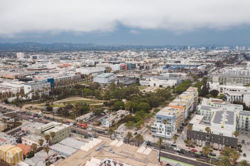 Aerial Shot of City, Los Angeles, California, USA