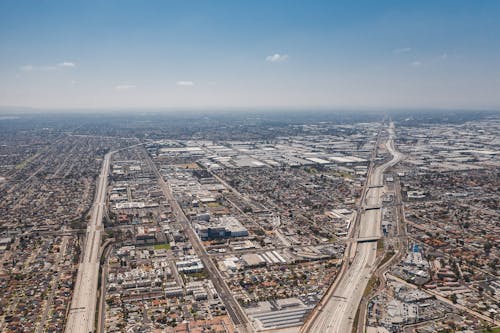 Aerial Shot of City, Los Angeles, California, USA