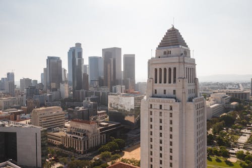 
An Aerial Shot of the Los Angeles City Hall