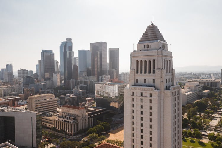 
An Aerial Shot Of The Los Angeles City Hall