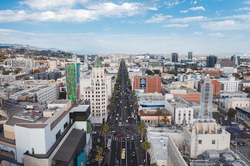 Aerial View of Los Angeles City Buildings