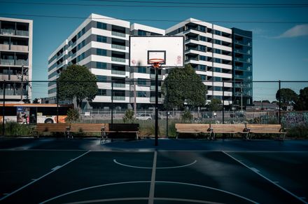 Empty city basketball court — photo by Sonny Sixteen on Pexels