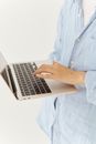Close-Up Shot of a Person Using a Laptop