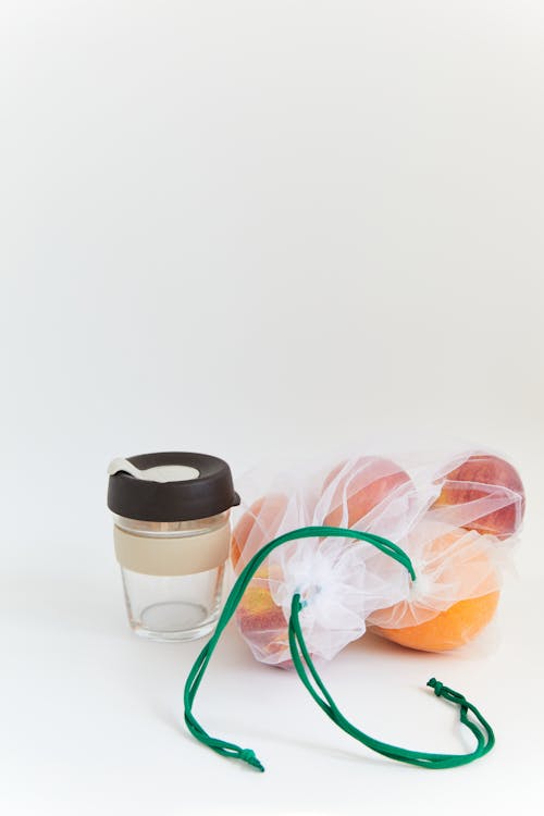 Still Life with Jar and Fruits in a Textile Bag