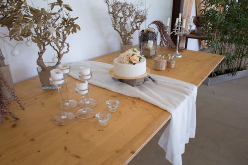 Clear Wine Glasses on Table