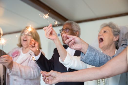 Group of People Holding Firecrackers