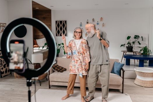 Senior Couple Posing in a Hotel Interior