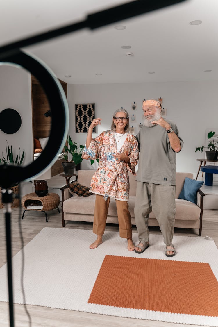 Elderly Couple Playing Games Together