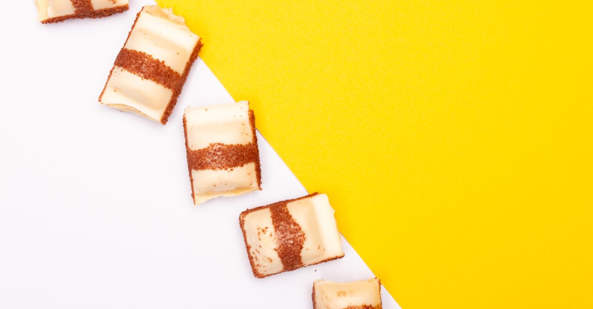 Tiramisu slices lined up on a vibrant yellow and white background, creating a striking minimalist composition. - Evidence evidence guide for cocoa flavanol eye fatigue randomized trial