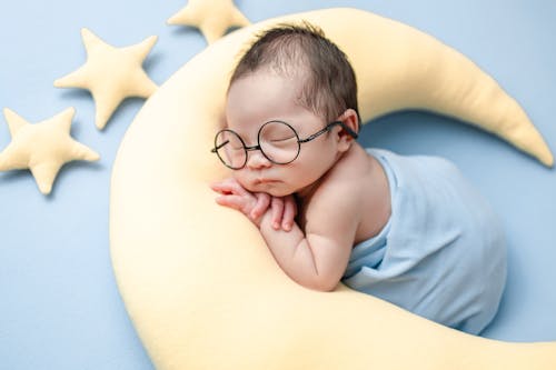 Free Adorable Newborn Having a Photoshoot Stock Photo