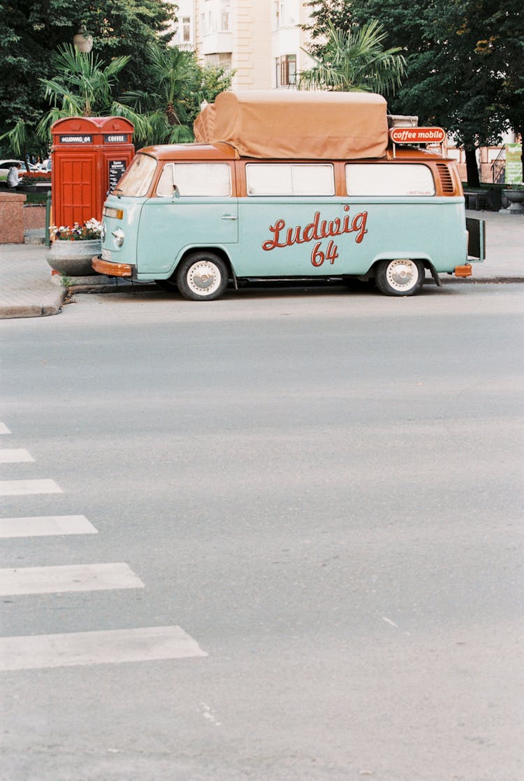 Classic Van Parked On A Roadside 