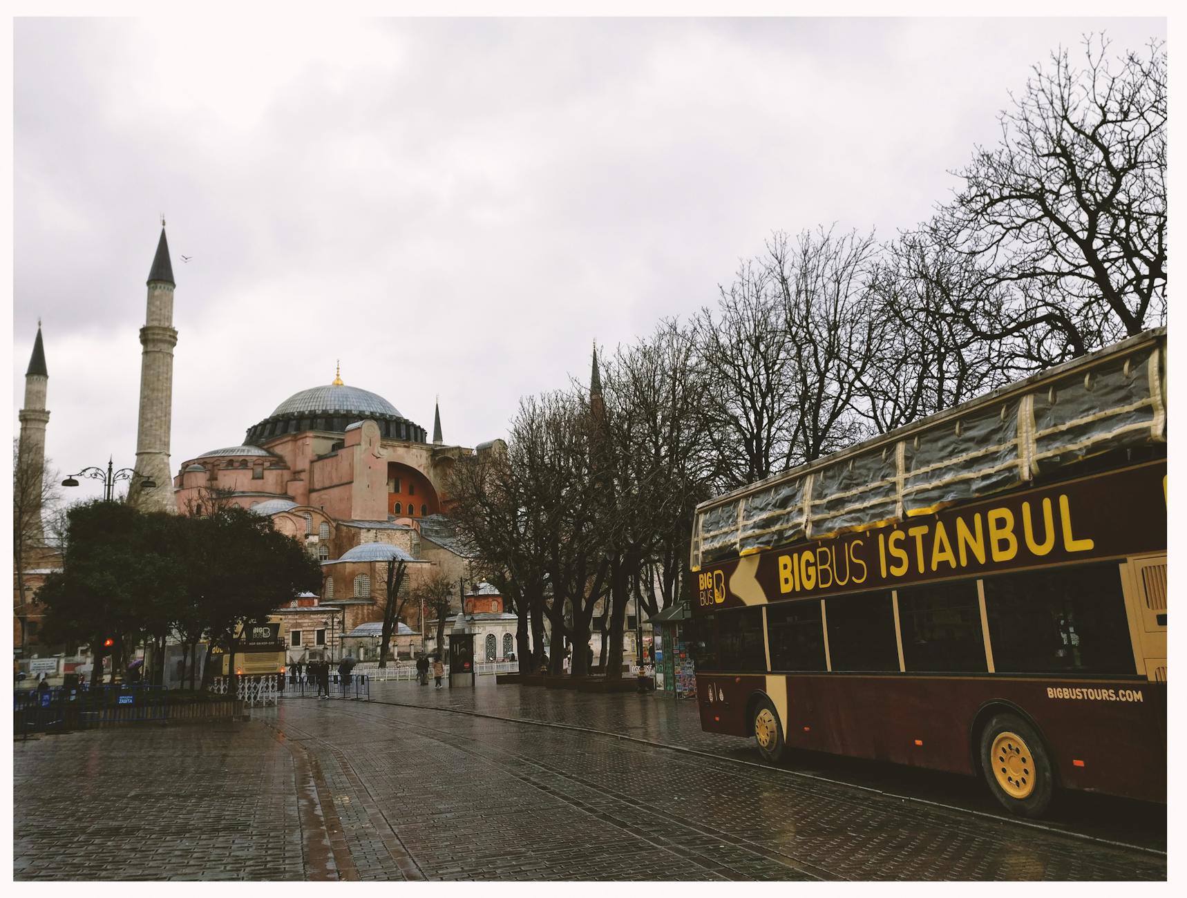 Istanbul in the background of Hagia Sophia