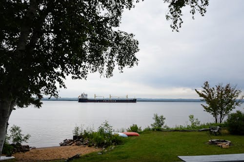 Free stock photo of freighter, lake