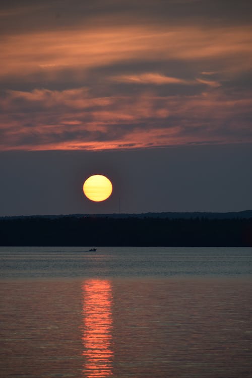 Free stock photo of beautiful sunset, boat, lake