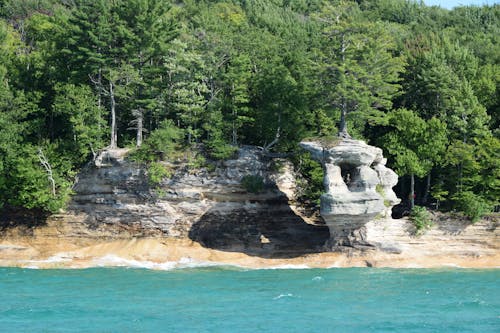 Free stock photo of michigan, pictured rocks, trees