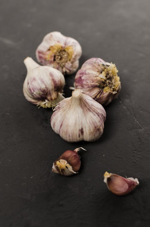 Close-Up Shot of Garlics