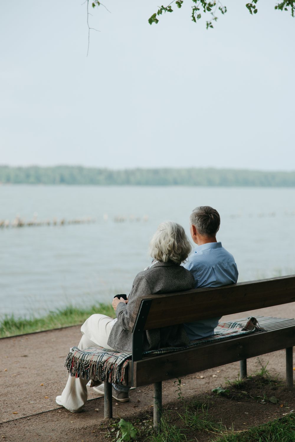 Back View of an Elderly Couple Sitting on a Bench · Free Stock Photo