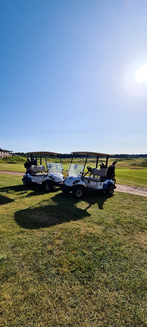 Free stock photo of golf, golf cart, golf clubs