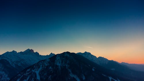 Snow Covered Mountain Under Blue Sky