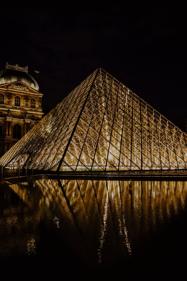 Louvre Museum At Night