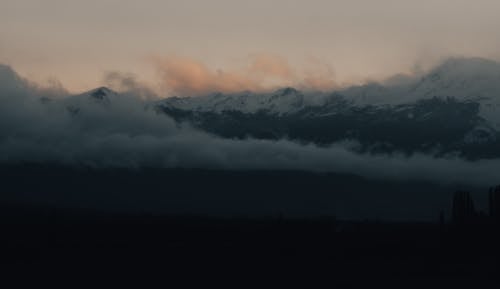 Mountain Range in Clouds