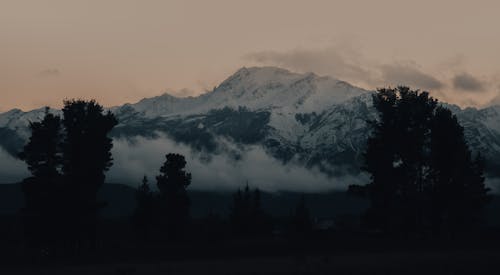 Fog and Snowcapped Mountain