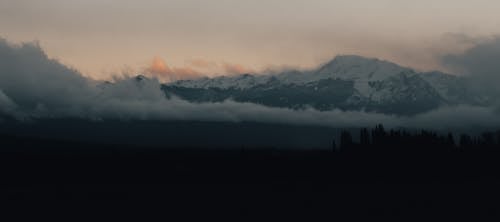 Snow Covered Mountain at Dusk
