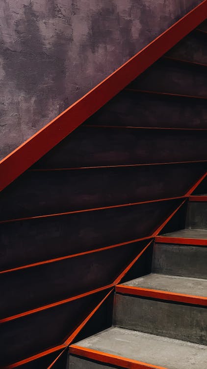 Close-up of Modern Stairs Indoors