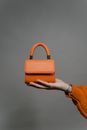 Person Holding Brown Leather Handbag