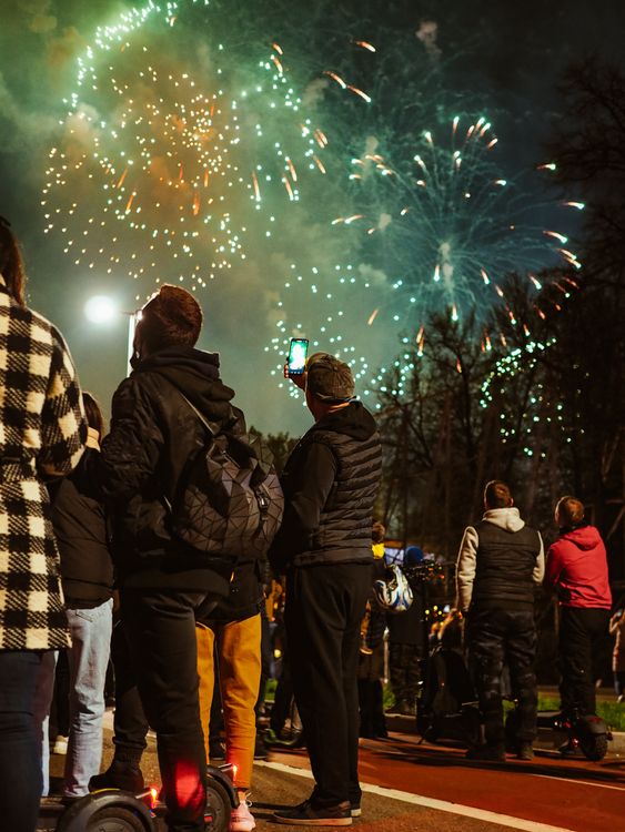 People Photographing Fireworks · Free Stock Photo