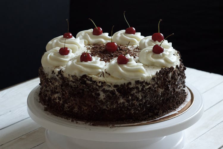 Chocolate Cake With Cherries On Top