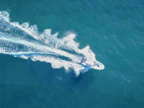 Immagine gratuita di acqua turchese, aereo, barca