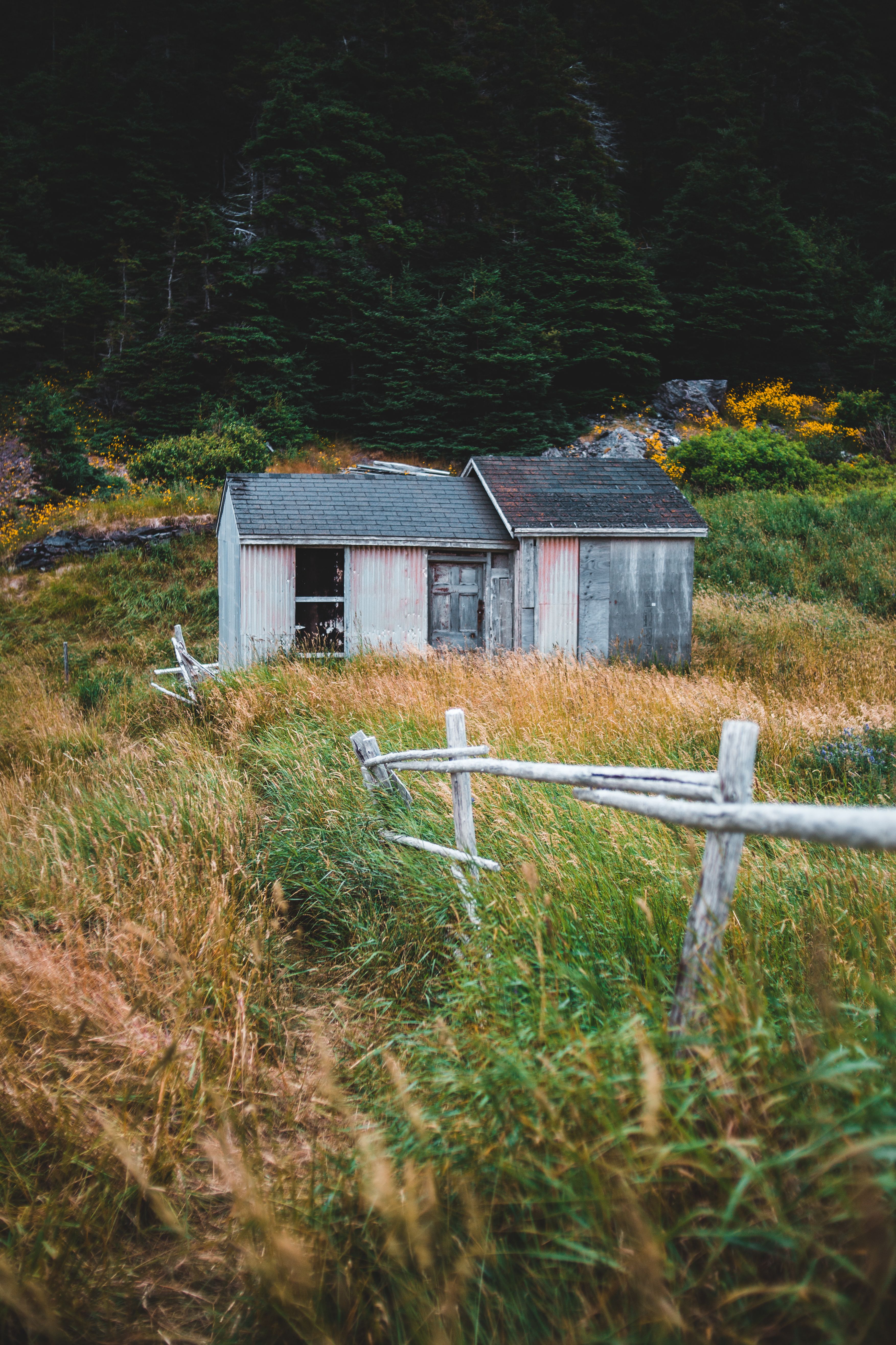 An Old Wooden House on the Middle of Green Grass Field · Free Stock Photo