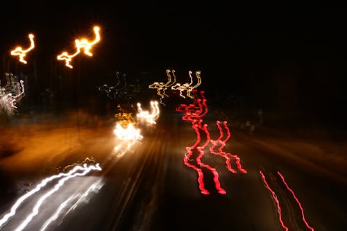 Free stock photo of cars, highway, lights Stock Photo