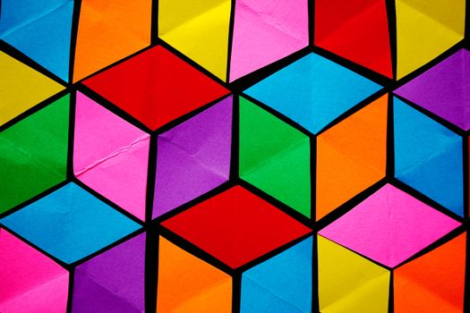 Colorful geometric cubes creating an abstract and artistic pattern.