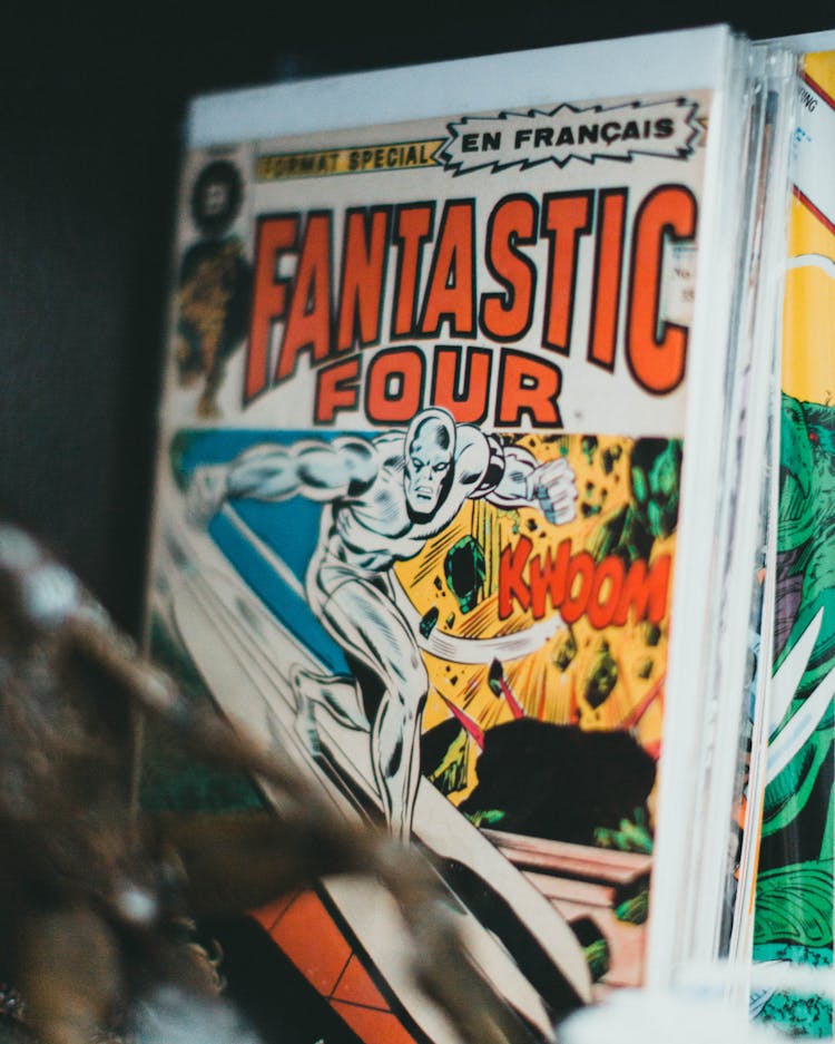 Close-Up Shot Of Comic Books