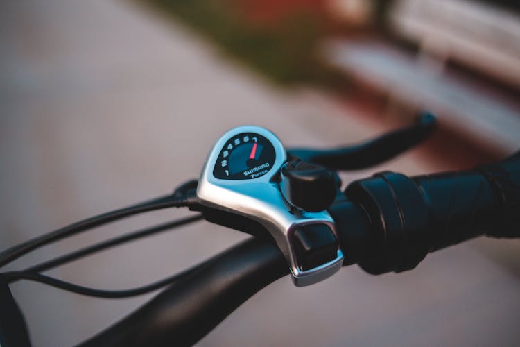 Close-up Of Speed Meter On Modern Bike