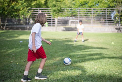Free Children Playing Soccer  Stock Photo