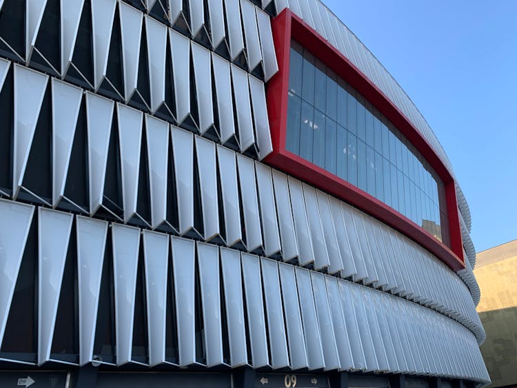 Facade Of San Mames Football Stadium In Spain