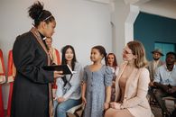 3 Women and 2 Men Standing Beside Each Other