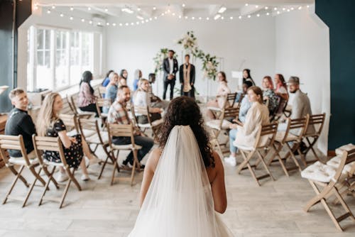 Bride in Veil During Wedding Ceremony