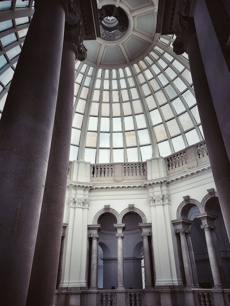 Interior Of Tate Art Gallery With A Glass Dome 