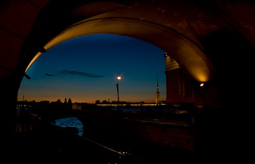 Free stock photo of city at night, neva river, street lamps
