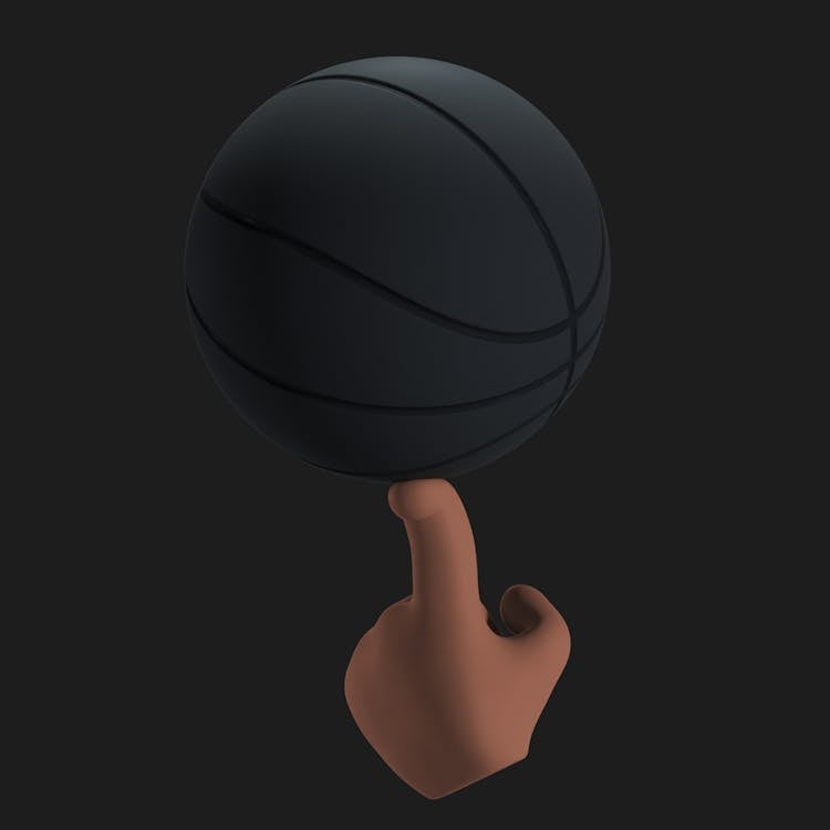 A Black Ball Balancing on a Finger