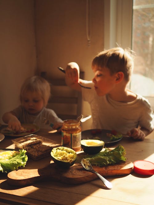 Children Eating Breakfast Together