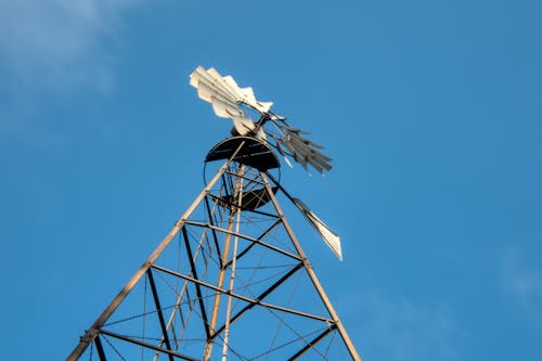 Low-Angle Shot of a Windmill