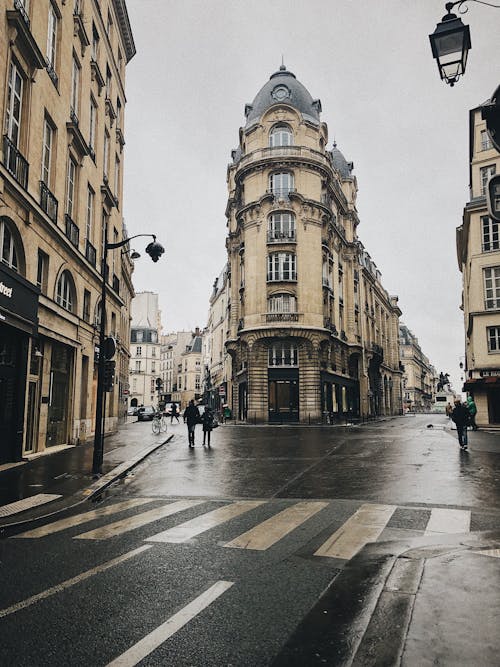 Downtown Streets in Perspective and Zebra Crossing