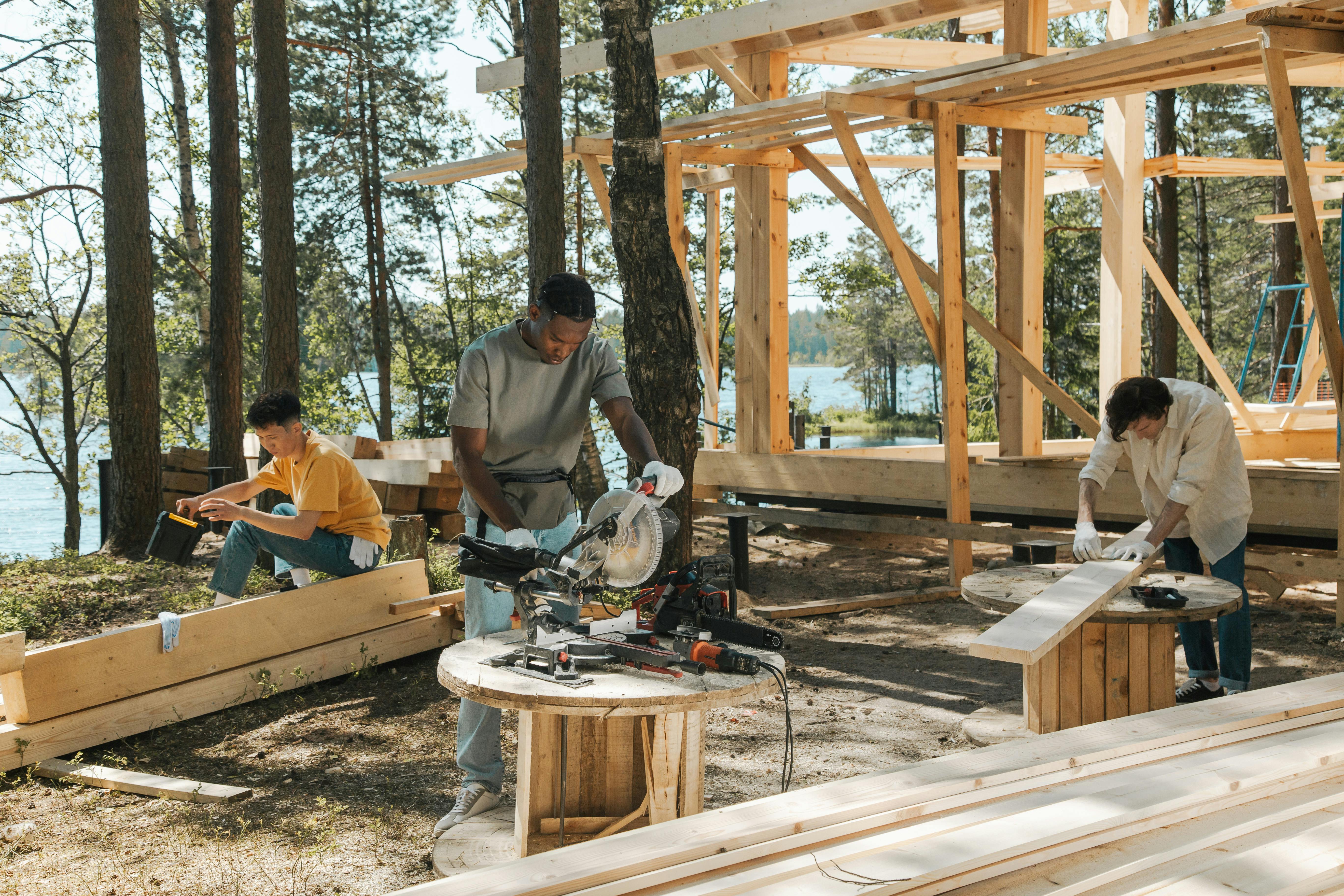 men doing wood works