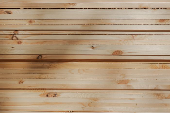Stack of timber block core panels showing cross-section