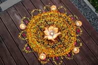 Yellow and Brown Flower Wreath